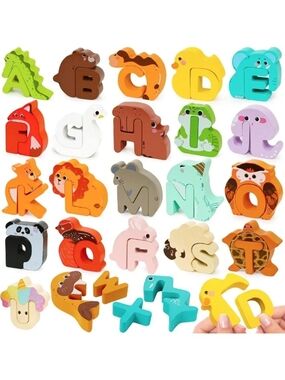 Wooden ABC Animal Puzzle Board Game for Toddlers | Montessori Sorting Toy, Early